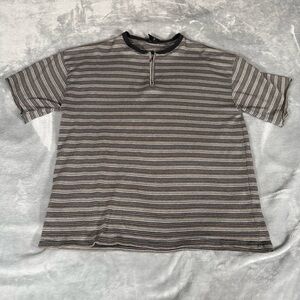 Vintage Bugle Boy 1/4 Zip T Shirt Mens L (Estimated) Striped Surf Skate 90s